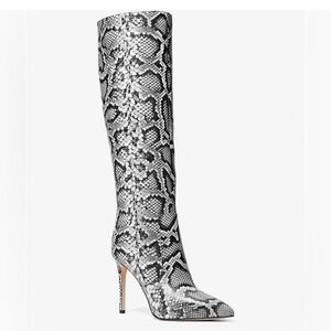 Michael Kors Black and White Snakeskin Heeled Boots